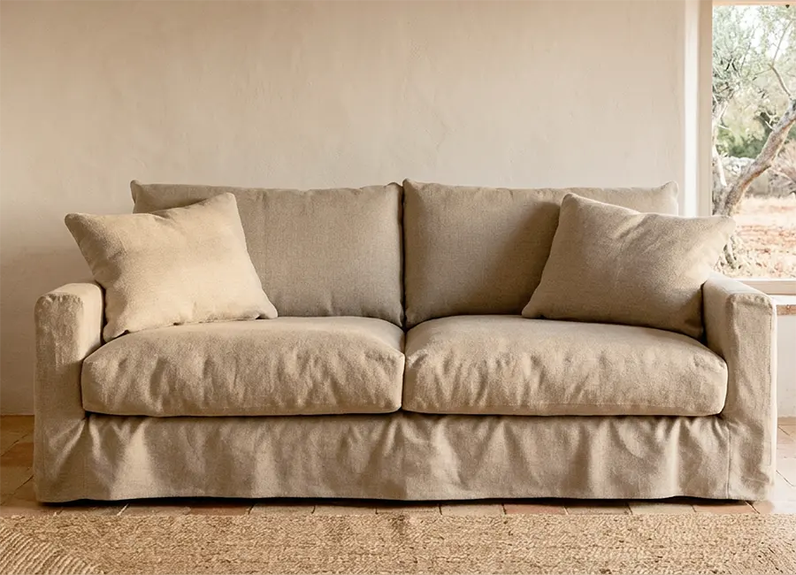 Arcachon Bettsofa Dreisitzer Leinen Natur Arcachon Bettsofa Dreisitzer Leinen Natur